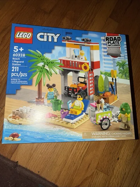 LEGO CITY Beach Lifeguard Station 60328 Road Plate Ice Cream Cone Minigure NEW
