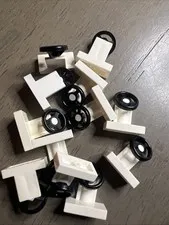 LEGO 3829c01 White Vehicle, Steering Stand 1 x 2 with Black Steering Wheel 12pcs