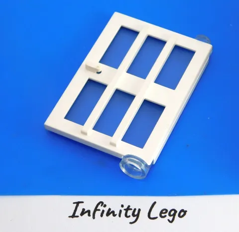 LEGO Vintage White Door 1 x 4 x 5 Right with 6 Clear Panes (73312) - x1