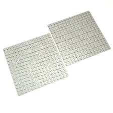 LEGO 16x16 Light Gray Baseplates Lot of 2 Thin Plates 3867 Bulk Plates Bundle