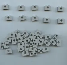 LEGO x 41 Light Bluish Gray Technic, Brick 1 x 2 with Hole 3700