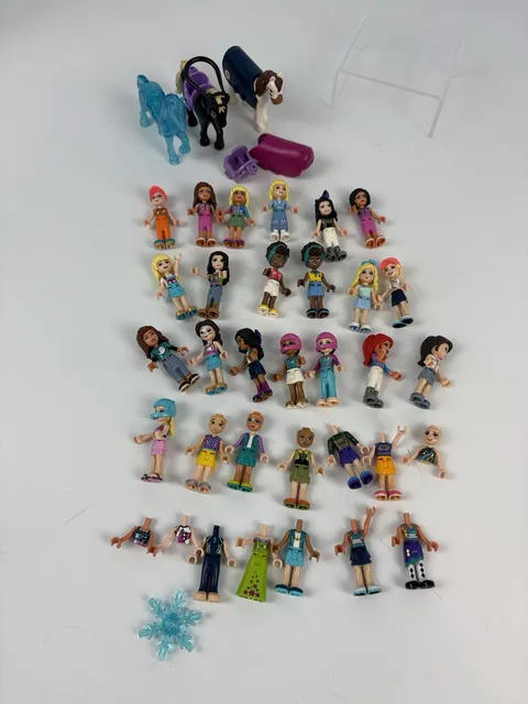 Authentic LEGO Minifigure Lot of 23 Friends Figures+ Parts, Horses, Elves, Froze