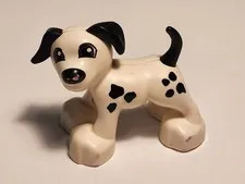 LEGO DUPLO Dalmatian Dog Figure White Black Spotted Puppy Animal