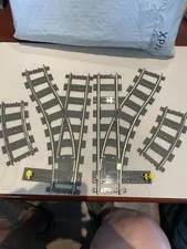 Lego 4531  9V Train Track 9V Switch Left+ Right Complete w/ Ground Throw &Curve