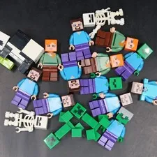 Lego Minifigure Assorted Minecraft Lot Of 17 Minifigs Steve Zombies Skeletons