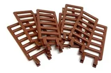 LEGO Ladder Bar 7x3 with Clips - Reddish Brown #6020 - 8 Pieces