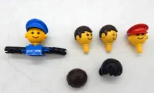 Lot of 1970s Vintage LEGO Large Figure Pieces Heads Hair