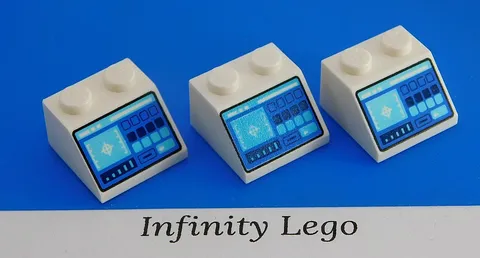 3 LEGO White Slope 2 x 2 (45°) with Control Panel Targeting Screen (3039 73773)