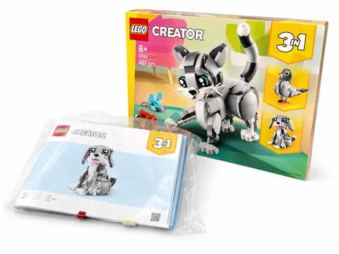 LEGO Creator 3 in 1 Playful Cat 31163 407pc Box Instructions Used