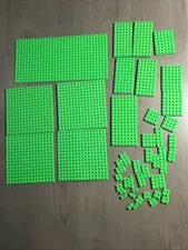 Lego Bright Green Baseplates Plates Mixed Sizes Vintage Lot 52 pcs Used