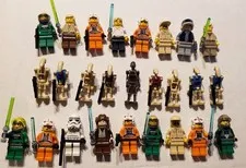 Lot of 26 LEGO Star Wars figures, battle droids jedi rebel pilots troopers