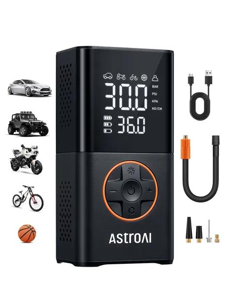 Astroai L7 Tire Inflator Portable Air Compressor Cordless Mini Bike Pump