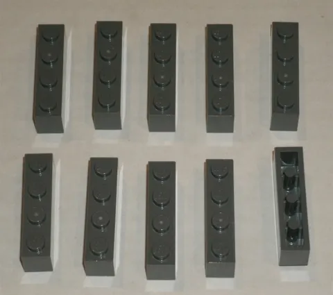 LEGO NEW 1x4 Dark Stone Grey Brick (10x) 4211103 Brick 3010