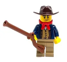 Lego Dapper Cowboy Minifigure - Rancher Hunter Frontiersman  - Western Frontier
