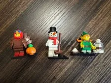 Lego Minifigures Series 23 Snowman, Elf, And Turkey Set Of Three New