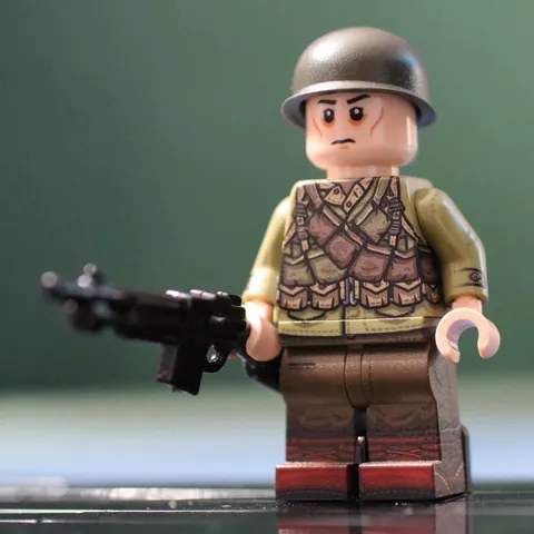 LEGO Minifig Co. Custom WW2 US Soldier With BrickArms