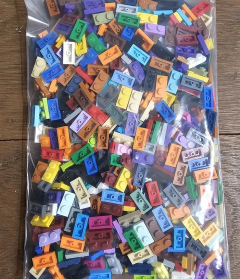 LEGO Lot of 600+ Plates 1x2 Part #3023 Assorted Colors - Random Bulk Vintage Now