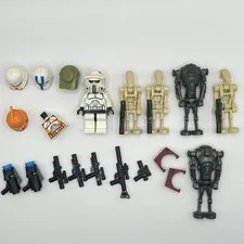 LEGO Star Wars Clone Trooper Army Lot ARF Trooper Helmets Battle Droids Blasters
