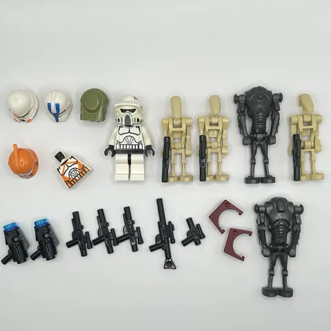 LEGO Star Wars Clone Trooper Army Lot ARF Trooper Helmets Battle Droids Blasters