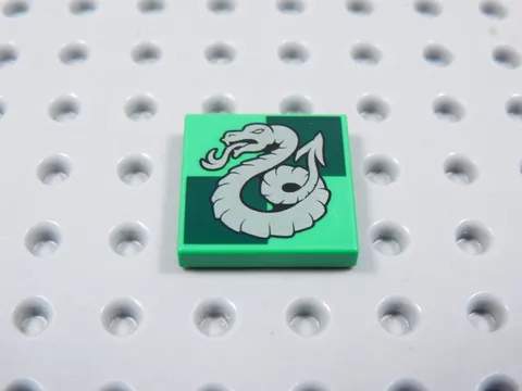 LEGO Harry Potter Bright Green 2x2 Printed Tile Plate Minifig Slytherin BQ