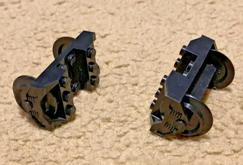 2x Lego Axle Train Wheel Black Wagon Train 9V Rim 3225 4559 2878c01