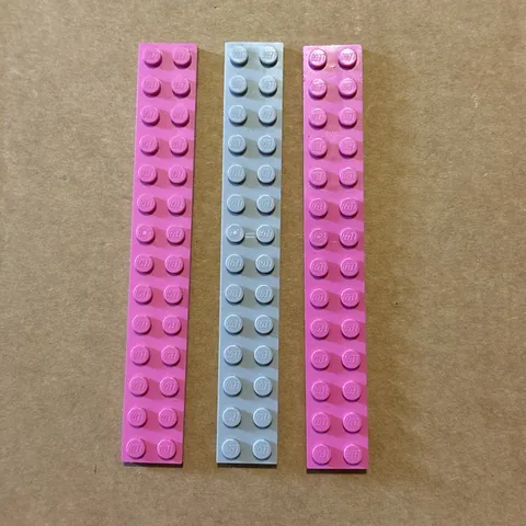 Lot Of 3 Lego Parts 91988 Plate 2x14