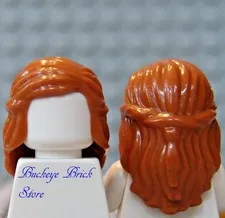 NEW Lego Frmale/Girl Minifig DARK ORANGE HAIR Long Princess w/Braid