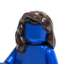 Lego - Minifigure Hair - Dark Brown, Mid-Length, Part over Shoulder, Female
