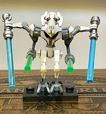 LEGO Star Wars General Grievous Minifigure with 4 Lightsabers NO CAPE
