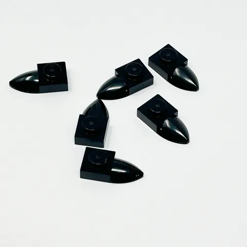 49668 LEGO Parts Plate Modified 1x1 w/ Tooth Horizontal BLACK (6)