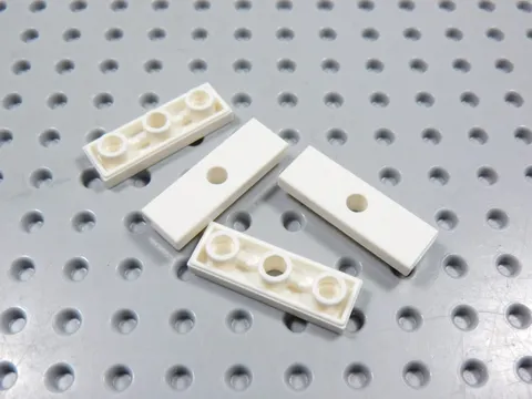 LEGO Lot of 4 White 1x3 Smooth Inverted Tiles Plates BB