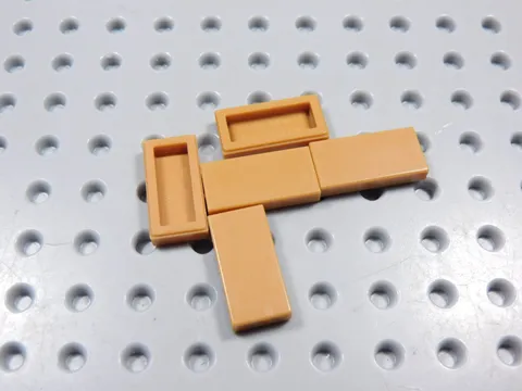LEGO Lot of 5 Medium Nougat 1x2 Smooth Tiles Plates BO