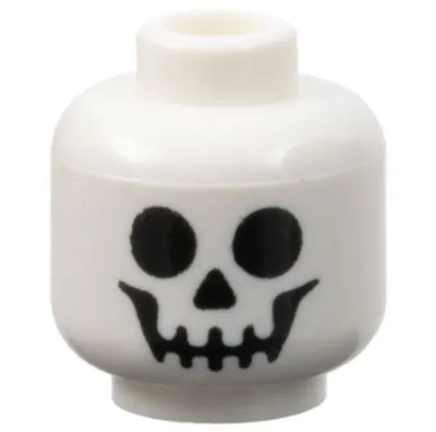 LEGO® Part 3626pb0001 - Minifigure, Head with Black Standard Skull Pattern