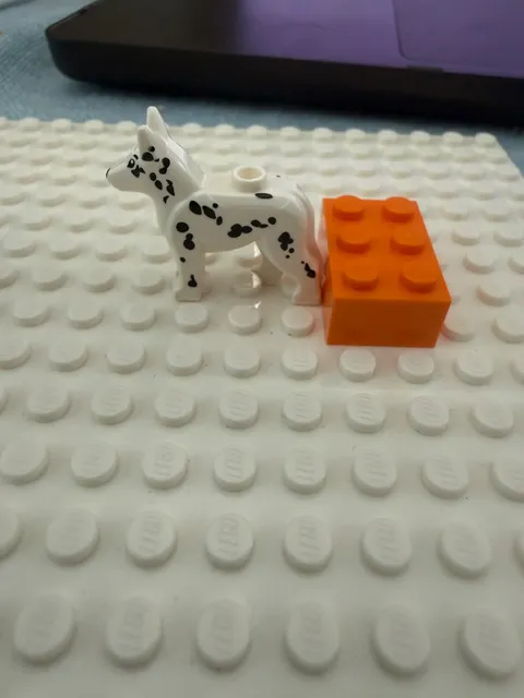 LEGO Dalmatian Dog Figure – White with Black Spots