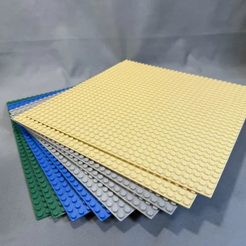 Lot of 9 Non-Lego 10”x10” Base Plates (32x32 Stud) 2 Beige 3 Grey 2 Blue 2 Green
