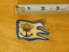 LEGO 6291 / 6280 - Cloth Flag Wave - Blue Border & Crown and Anchor - White