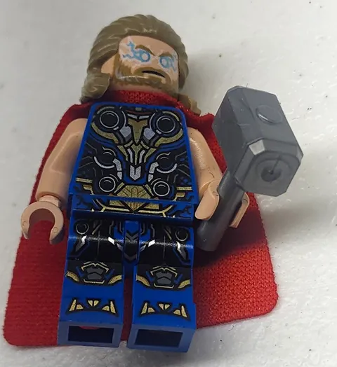 LEGO Thor Minifigure Figure w/ Cape & Hammer, Plastic LEGO Character