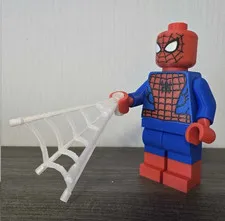 Large 3d printed LEGO Spider-Man Minifigure Figure w/ White Web Accessory