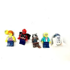 Lego Minifigure Lot Spider-Man Holiday Rocket Raccoon R2-D2 Marvel Star Wars 5pc