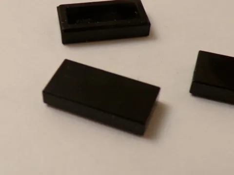 Lego x6 Black 1x2 Smooth Finishing Tiles, 3069 (028-289)