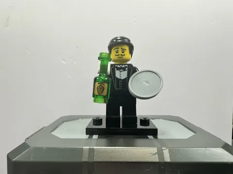 LEGO 71000 Series 9 Waiter Minifigure w/ Bottle and Serving Tray