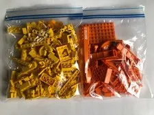 LEGO ORANGE & YELLOW MIX LOT VARIETY PIECE PARTS BRICKS 11.9 OZ BUNDLE