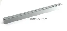 6 LEGO Light Bluish Grey Bricks 1 x 16 (2465) - (6 Pieces)