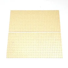 LEGO 16x32 Tan Baseplate Lot - 3 Thin 16 x 32 Base Plates Sand Desert Cowboys