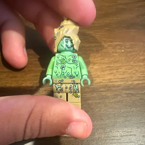 LEGO Minifigure Green Zombie Monster with Tan Hairpiece, Printed Torso & Legs