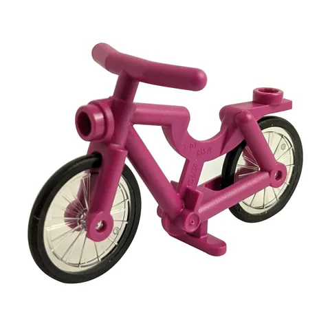 LEGO Friends Magenta Bicycle Bike Trans-Clear Wheels Black Tires 92851pb01