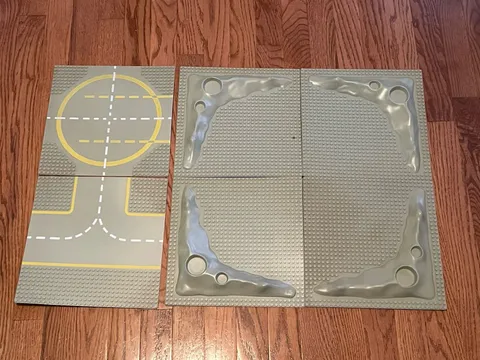 VINTAGE 1979 LEGO BASEPLATES LUNAR LANDING / ROAD PLATES & 4 MOON  CRATER PLATES