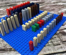 Lego Lot of 68 Block Wall Brick Pillar Columns 1x2x5, 1x1x5, 1x1x3, 1x2x2