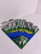 LEGO 6024px2 Baseplate 32x32 Canyon Blue River Waterfall Green Plants