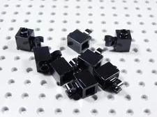 LEGO Lot of 8 Black 1x1 Bricks w/ Vertical Clip BF